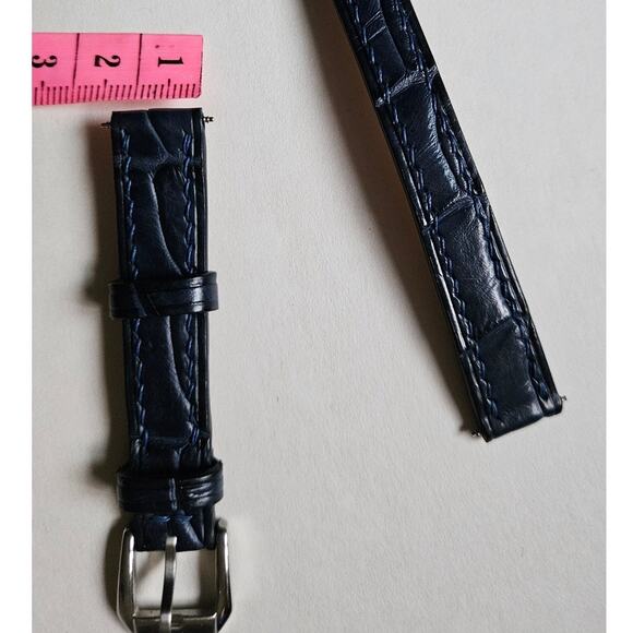 14mm Lug/12mm Navy Blue Alligator Watch Double Tour Strap Lug  (Hermes Cape Cod) - Picture 11 of 12